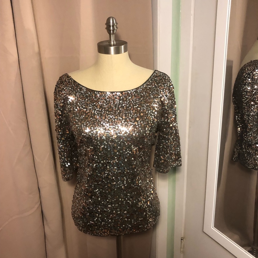 Sequined holiday blouse